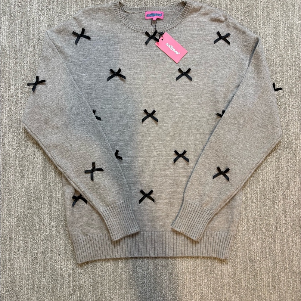 Edikted grey sweater with bows🎀
